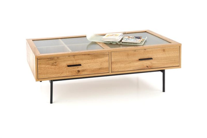 Журнальний стіл COSTANZA Halmar Дуб золотий / Чорний